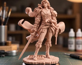 Mary Belle Curtis Marine Inquisitor Gunslinger Miniature for DnD RPG
