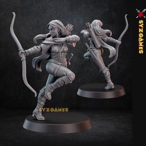 Female Forest Ranger 01 Fantasy Miniature Dungeons and Dragons Mini RPG Tabletop Games DnD 5e Painting Pathfinder