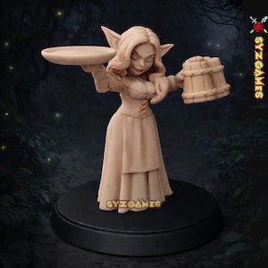 Goblin Waitress | Fantasy Miniature | DnD Miniature | Tabletop | Twin Goddess