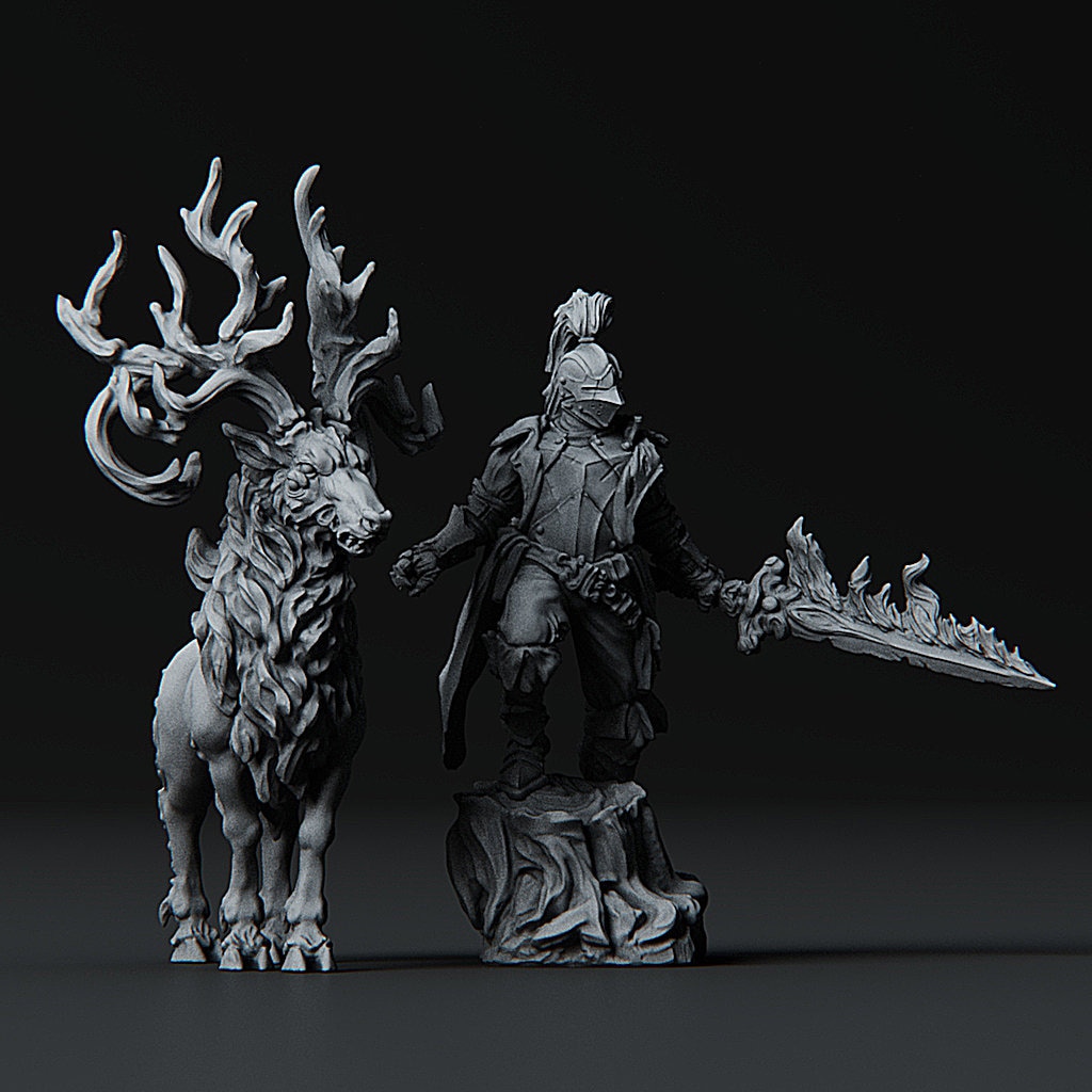 Dark Knight | Fantasy Resin Miniature | DnD Miniature | RPG | Tabletop Game  | Printed Obsession, image size:1024x1024