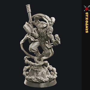 Wukong Monk Fantasy Miniature Dungeons and Dragons Mini RPG Tabletop Miniature DnD 5e Figure Painting Pathfinder
