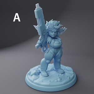 Quinn the Goblin Gunslinger Sci-Fi Miniature Wargames Tabletop RPG Pathfinder Miniature Painting | TW