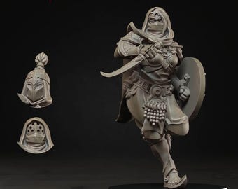 Gilded Dominion Female Assassin Miniature for Dark Fantasy Wargames