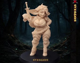 Meryl die Kobold-Schurke Pin-up | Fantasie-Miniatur | D&D Miniatur | Tischplatte | Zwillingsgöttin