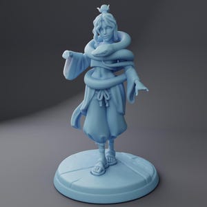 Saan the Charmer (Human Snake Master) Fantasy Miniature Dungeons and Dragons Mini RPG Tabletop Games DnD 5e Painting Pathfinder | TW