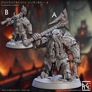 Magmaforged Dumlok B Dwarf Fighter Fantasy Miniature Dungeons and Dragons Mini RPG Tabletop Games DnD 5e Painting Pathfinder | AG