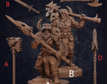 Vaultamir Viking Barbarian | 32 Or 28mm Fantasy Miniature | DnD Miniature | Tabletop Game | Role Playing | Dragon Trappers Lodge