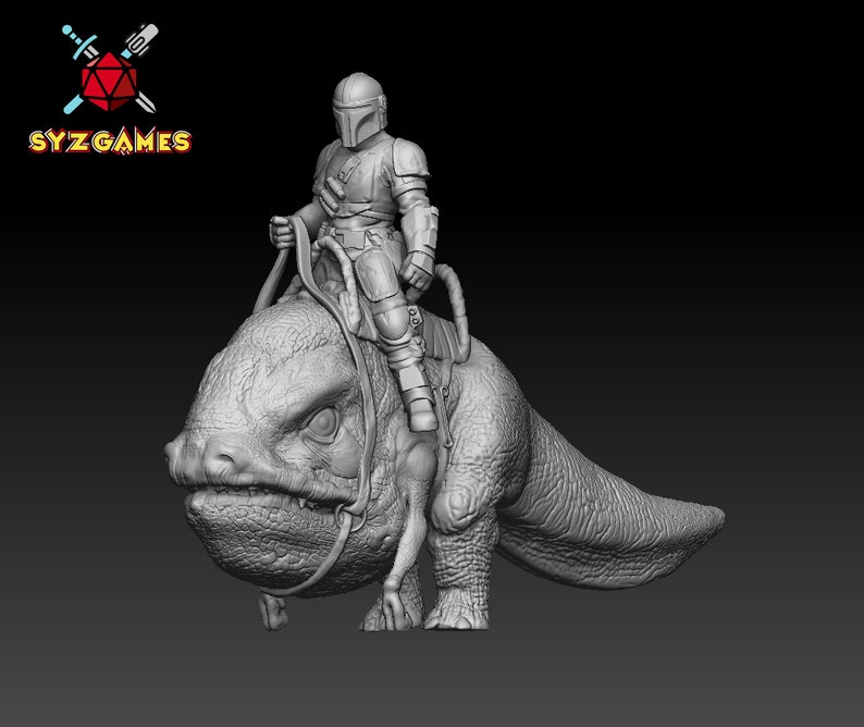 mandalorian riding bantha pop
