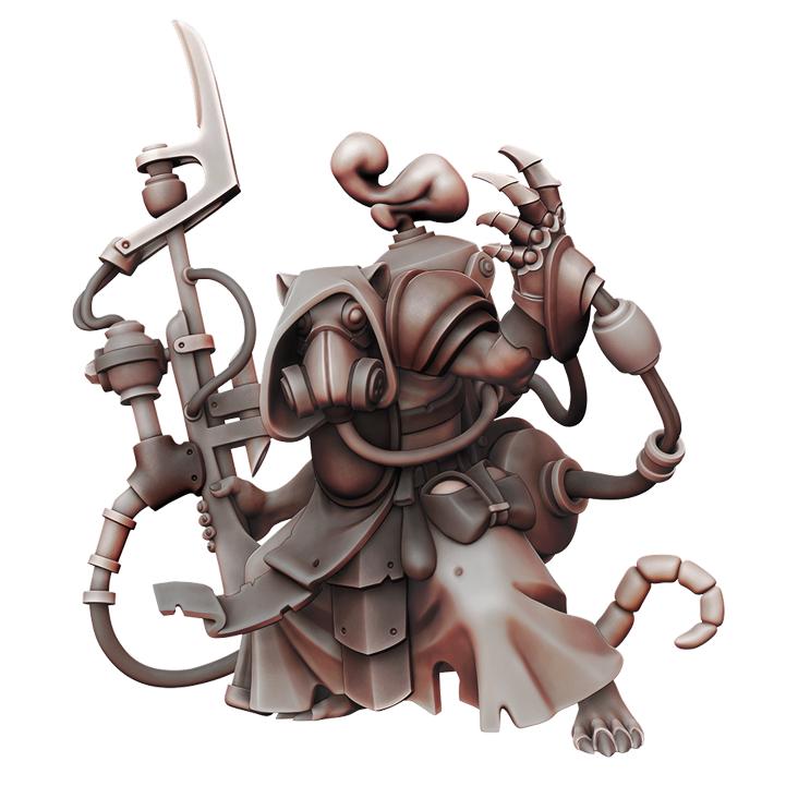 Ratfolk Tech Warlock Sci-Fi Miniature Fantasy Miniature Dungeons and Dragons Mini RPG Tabletop Miniature DnD 5e Painting Pathfinder | MB