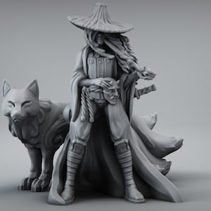 Hannya&#39;s Famillar | 32 or 28mm Fantasy Resin Miniature | DnD Miniature | RPG | Tabletop Game | Printed Obsession