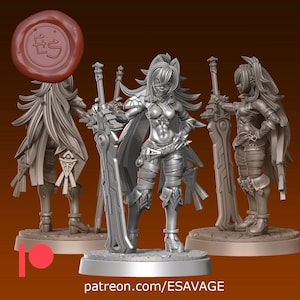 Dehya Human Fighter Fantasy Miniature Dungeons and Dragons Mini RPG Tabletop Miniature DnD Painting Pathfinder 5e DnD | ES