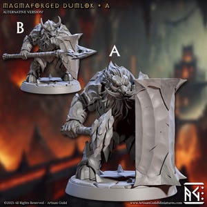 Magmaforged Dumlok A Dwarf Fighter Fantasy Miniature Dungeons and Dragons Mini RPG Tabletop Games DnD 5e Painting Pathfinder | AG
