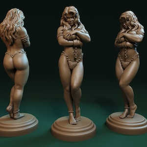 Fille esclave | Pin-up | Miniature fantaisie en résine | Miniatures du MDN | Donjons et dragons | Éclaireur | RPG | Sur table