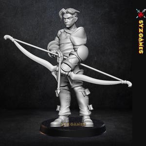 Male Archer Human Archer Fantasy Miniature Dungeons and Dragons Mini RPG Tabletop Miniature DnD Painting Pathfinder 5e DnD | ES