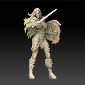 Female Fighter | Resin Miniature | DnD Miniatures | Dungeons & Dragons | Pathfinder | RPG | Tabletop