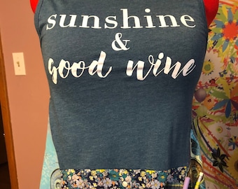 Graphic and Colorful Upcycled Boho Style Tank with Fun Message