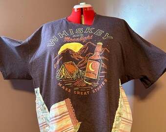 PLUS Size Upcycled Graphic Flowy Boho T-shirt Tunic