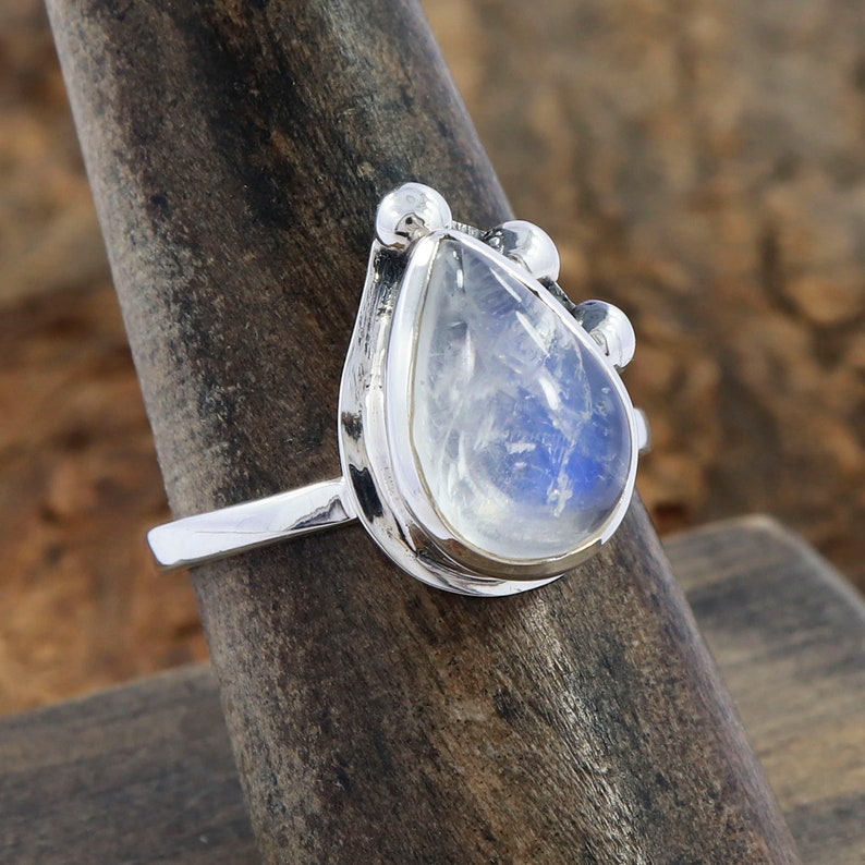 Handmade Silver Jewelry ! Silver Jewelry !!Mother/'s Day Ring Size 7 Rainbow Moonstone Ring ! Rainbow Moonstone Designer Ring !