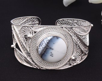 Handmade Silver Cuff Bracelet,925 Sterling Silver Three Handmade Silver Cuff Bracelet,925 Sterling Silver Three