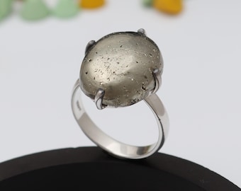 Pyrite Ring, 925 Sterling Silver, Gemstone Ring, Size 9, Handmade