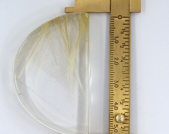 Quartz rutilé jaune naturel - Pierre de quartz rutile en forme de croissant de lune - Pierre de grande taille en vrac de qualité supérieure pour la fabrication de bijoux