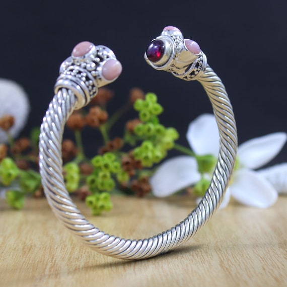 Australian Pink Opal Bangle Bracelet Handmade 925 Sterling Silver Cuff Bracelet Women Bangle Birthday Gift for Her Etsy Canada