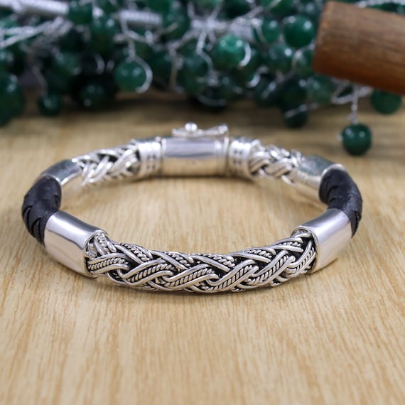 vien Leather, Stainless Steel Sterling Silver Bracelet Price in India - Buy  vien Leather, Stainless Steel Sterling Silver Bracelet Online at Best  Prices in India | Flipkart.com