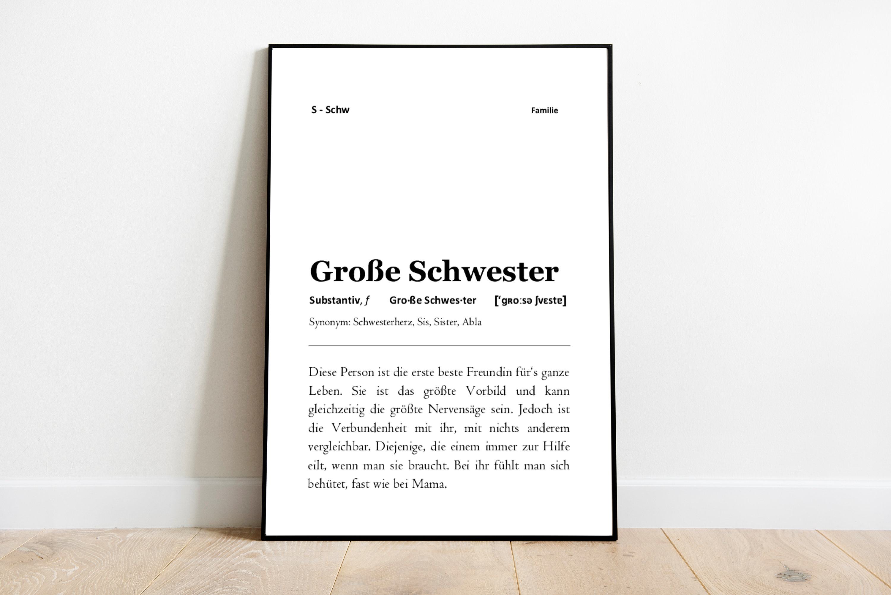 Große Schwester Definition Geburtstag / Familie Etsy.de