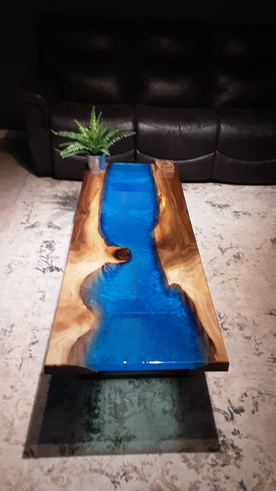 Live edge black walnut river table Etsy
