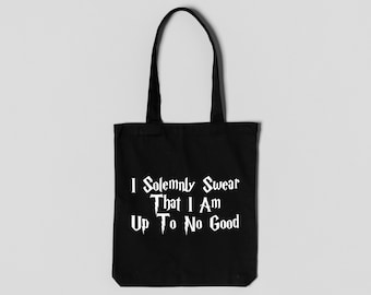 Solemnly Swear Wizard Tote Bag | Magic Quote Potter Inspired Gift | Wizard Quote Marauders map Inspired Shopper