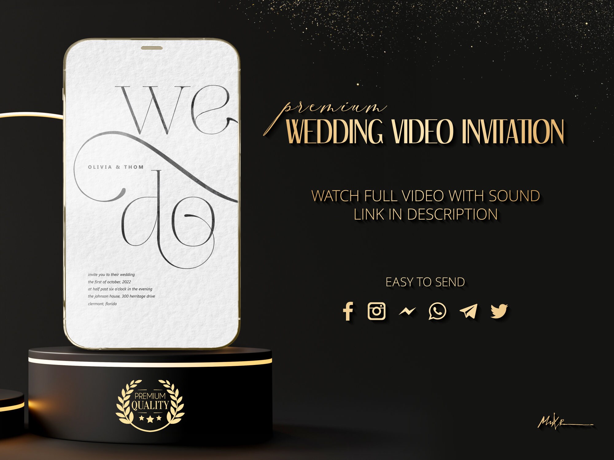 WEDDING VIDEO INVITE Online Invitations Wedding Vow Formal Etsy