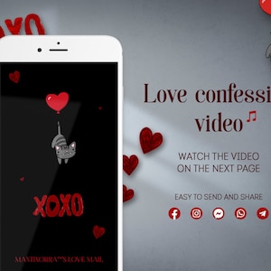 Vidéo de confession d'amour, voeux de la Saint-Valentin, soyez ma valentine, cadeau pour elle, carte de voeux numérique animée pour mobile, téléchargement immédiat