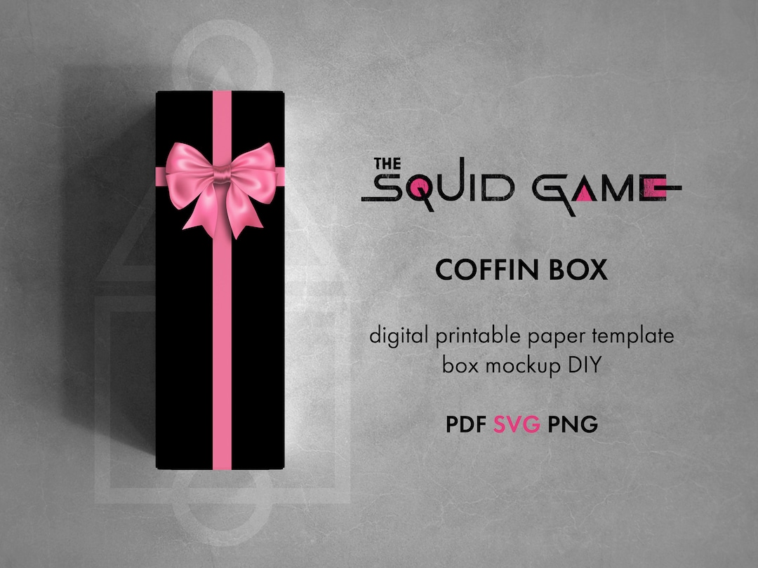 Squid Game Coffin Box Instant Download Digital Printable Paper Template Box Mockup DIY Vector