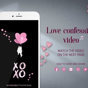 Vidéo de confession d'amour, soyez ma valentine, voeux pour la Saint-Valentin, cadeau pour elle, carte de voeux numérique animée pour mobile, téléchargement immédiat