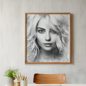 Ihr Foto in einem Bleistift-Skizze-Stil | Benutzerdefinierte Digitales Porträt | Personalisiertes quadratisches Poster | Hochauflösende JPG-Datei | Schnelle Lieferung