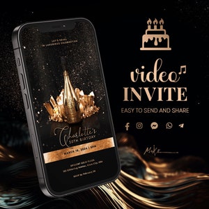 VIDEOINBJUDAN Splendor: ge dig ut på en förgylld resa för ett lyxigt kristall- och champagnefödelsedagsfirande där varje bildruta glöder av guld!