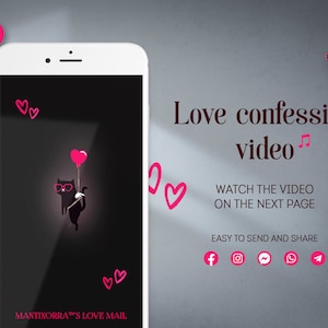 Soyez ma Saint-Valentin, confession vidéo d'amour, voeux pour la Saint-Valentin, cadeau pour elle, carte de voeux numérique animée pour mobile, téléchargement immédiat