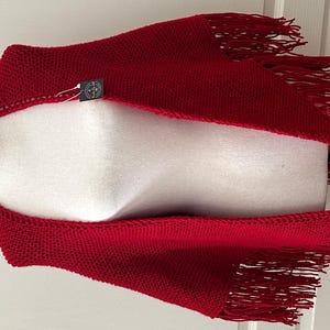 Hand Knit Shawl w/Fringe