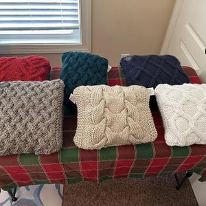 Hand Knit Acrylic Pillow