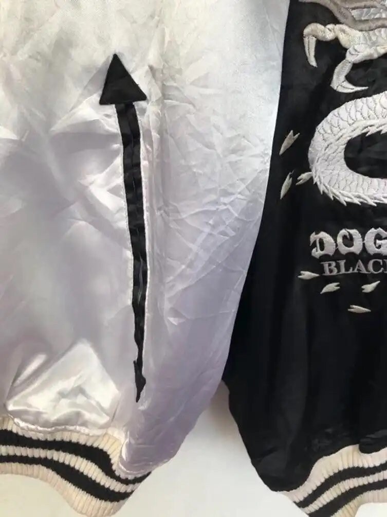 Rare Vintage Dogtown Black Dragon Sukajan Embroidery Satin