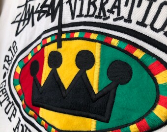 ジャケット・アウター 90s OLD Stussy RASTA Crown mountainparka Rare Vintage 90's Stussy Feelin Irie Rasta Roots Vibrations