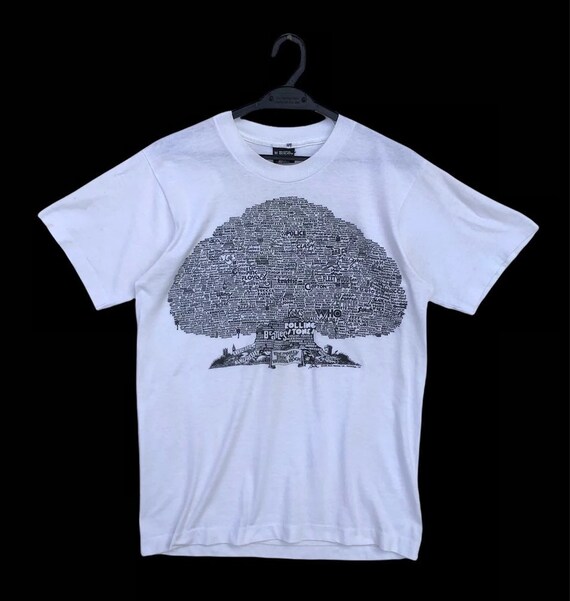 Rare Vintage 1990 Family Tree of British Rock Band 50:50 Tee