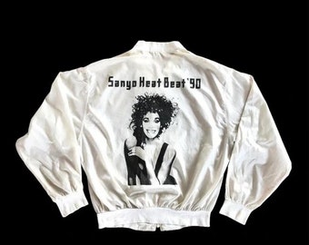 RARE! Vintage 1990 Whitney Houston Sanyo Heat Beat Bomber Souvenir