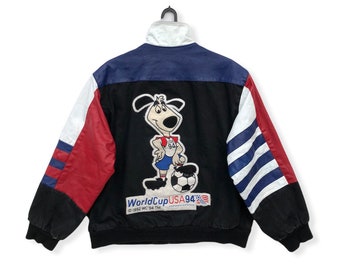 Vintage 90’s Fifa World Cup USA “Striker” The Pup by Jeff Hamilton Varsity Jacket