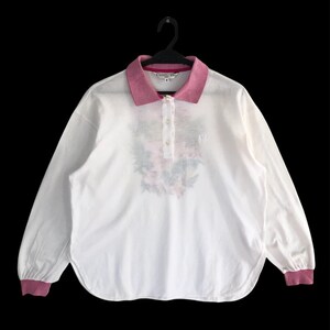 Rare Vintage Christian Dior Sports Floral Embroidered L/S Polo image 2