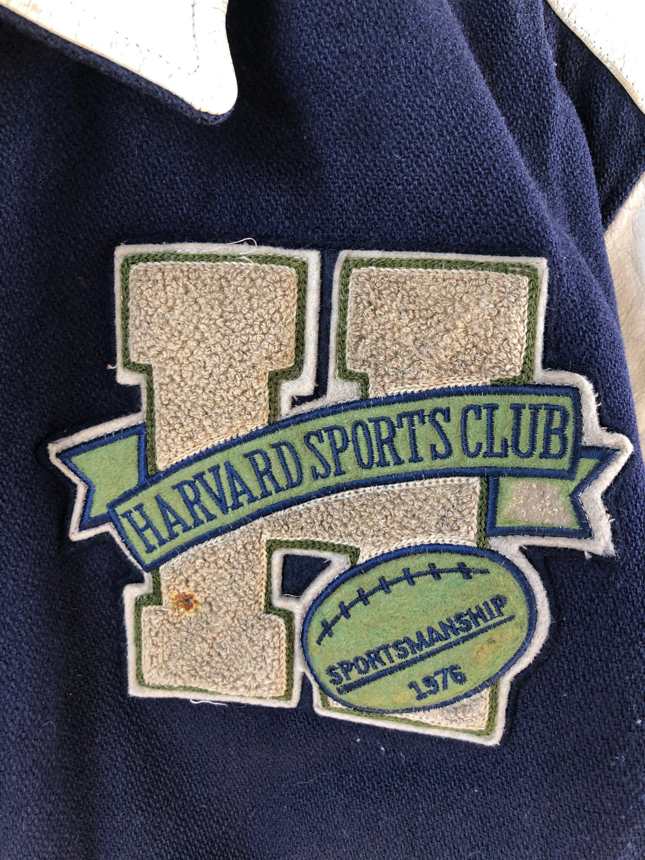 Vintage 90's Harvard Sports Club No.1 Player Wool & Leather Vintage 90's Harvard Sports Club No.1 Player Wool & Leather