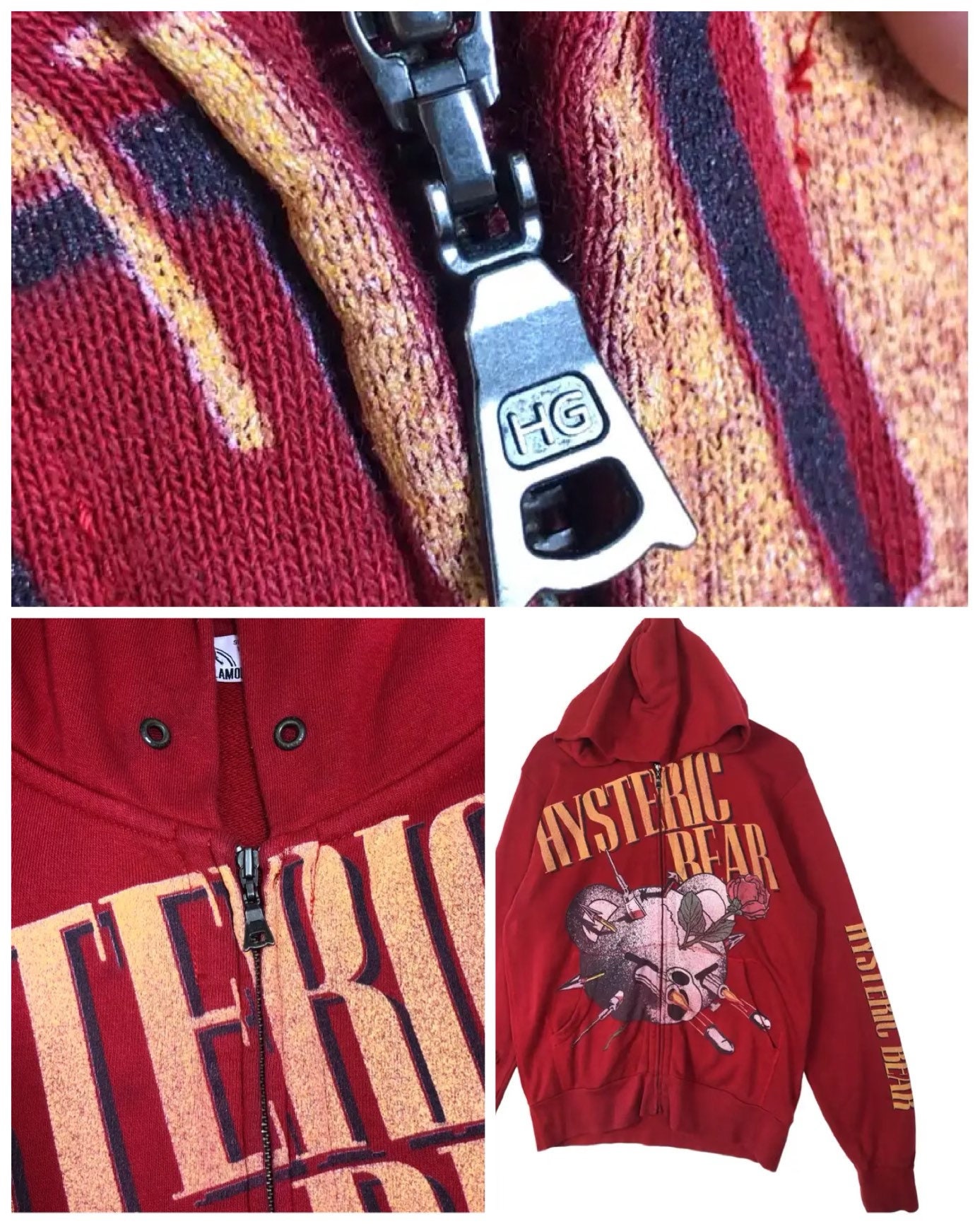 Rare Hysteric Glamour Bear Zipper Hoodie Distressed - Etsy