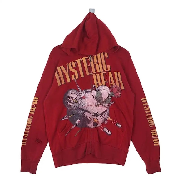 HYSTERIC GLAMOUR GIRL ON BEAR スウェット Rare Hysteric Glamour Bear Zipper Hoodie Distressed - Etsy