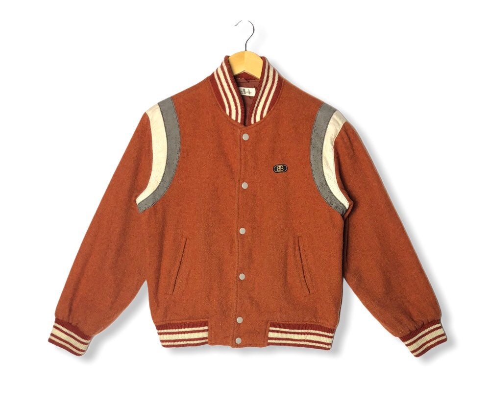 Vintage 80's Balenciaga Sports Wool Varsity Jacket - Etsy