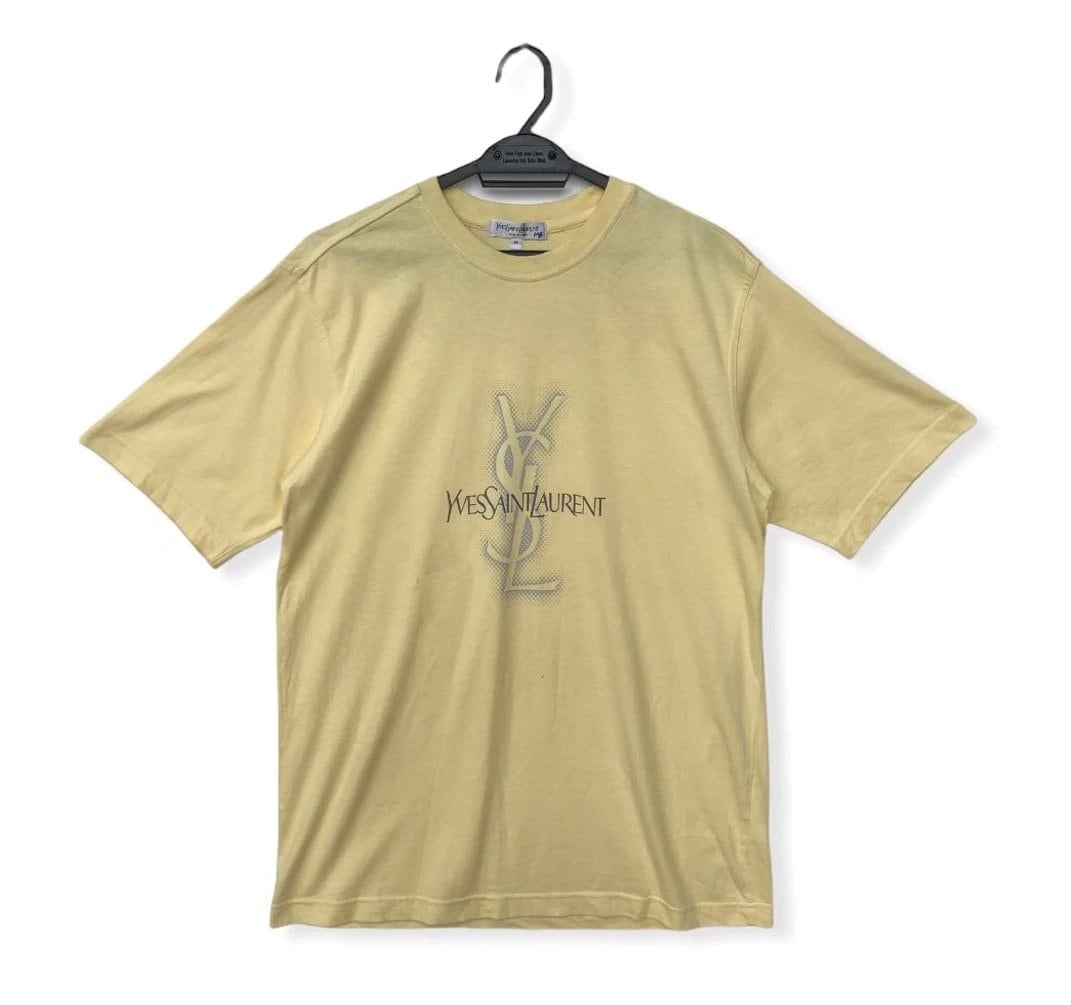 Vintage Yves Saint Laurent Pour Homme Big Logo Tee - Etsy